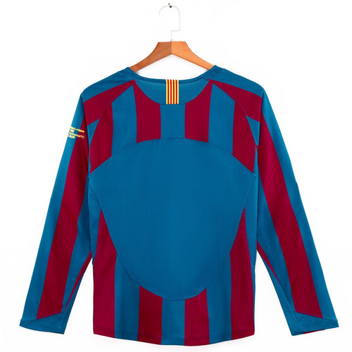 2005-2006 Maillot Barcelone Domicile Rétro  Manches Longues