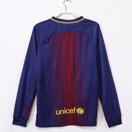 2017-2018 Maillot Barcelone Domicile Rétro  Manches Longues
